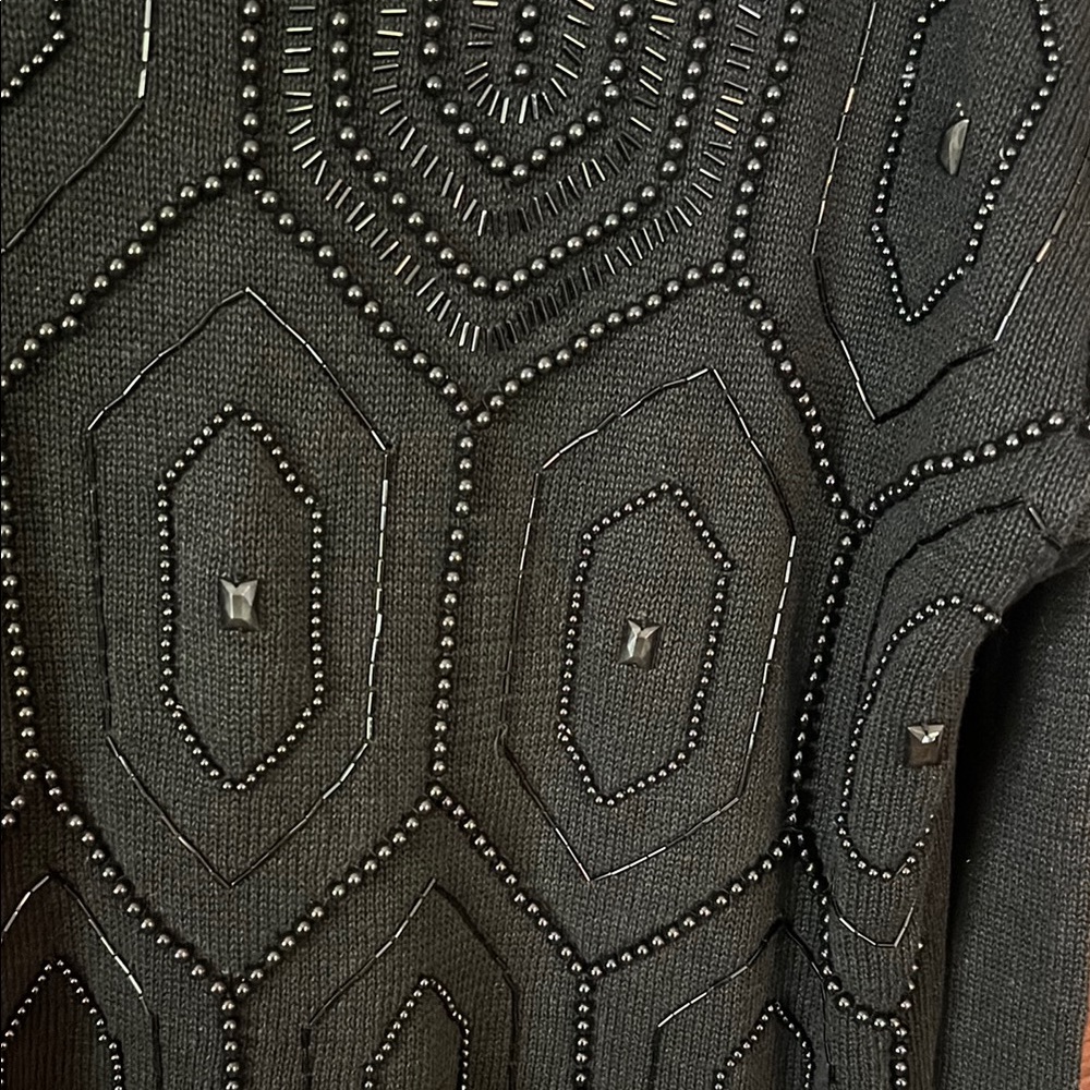 Vintage Black Geometric Patterned Sweater - Picture 3 of 6